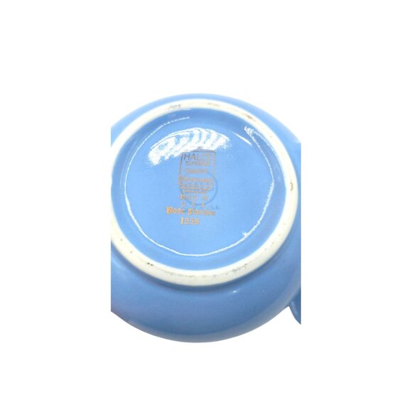 Halls Superior Blue Ceramic Teapot With Floral Handle & Lid Rose Parade 1259 Vin - Picture 2 of 6